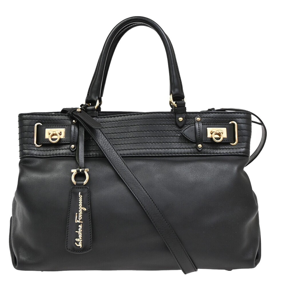 Salvatore Ferragamo Gancini Tote Leather